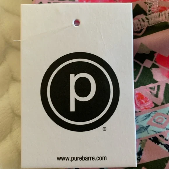 Pure Barre Pink and Black Patterned  Leggings [X Small] - Picture 3 of 4